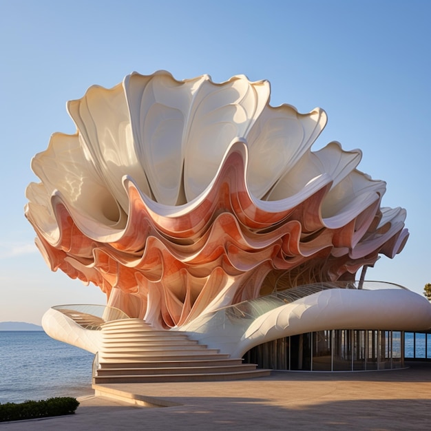 Flamenco zee slak veranderd in goed versierde kamer architectuur