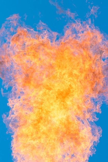 Flames against the blue sky