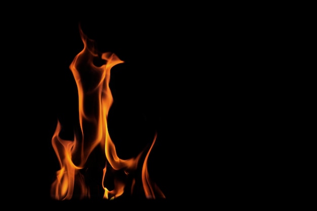 Flames isolated on black background for graphic design or wallpaper