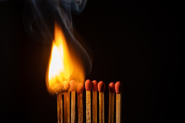 Flames of matches