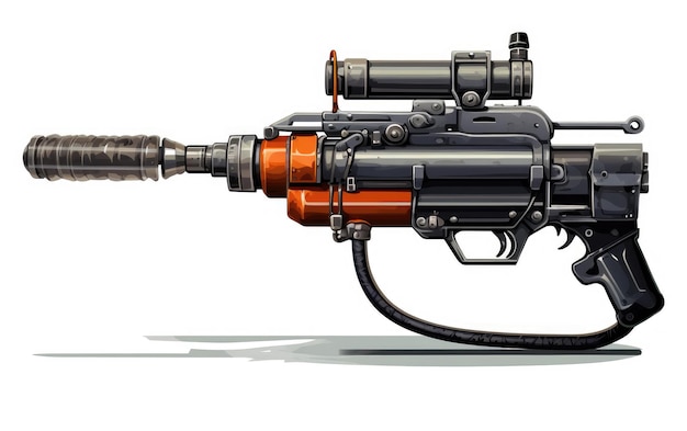 Flamethrower Image on White Background