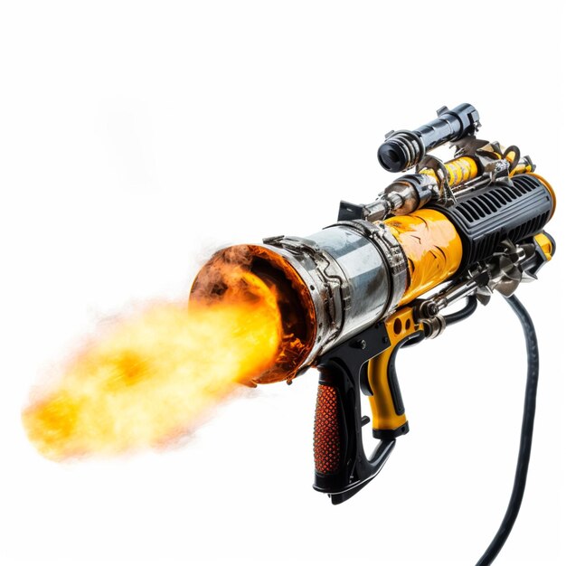 Photo flamethrower with white background high quality ult