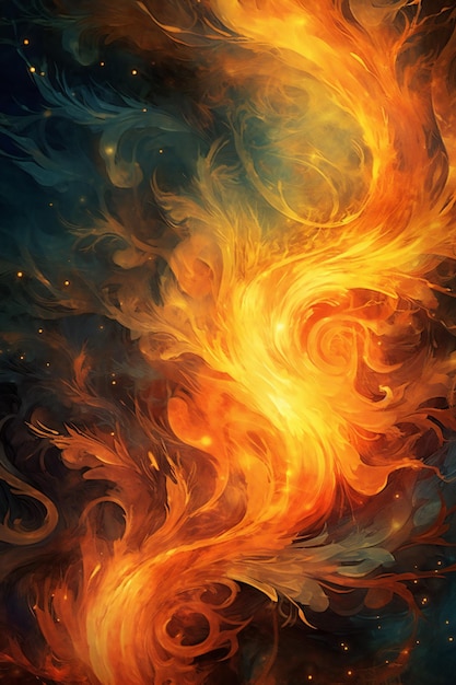 Flaming air background in the style of decorative paintings luminous quality