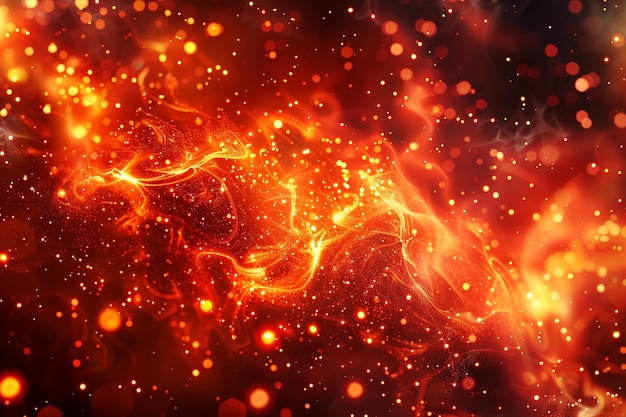 Flaming Flourish Fireworks Background