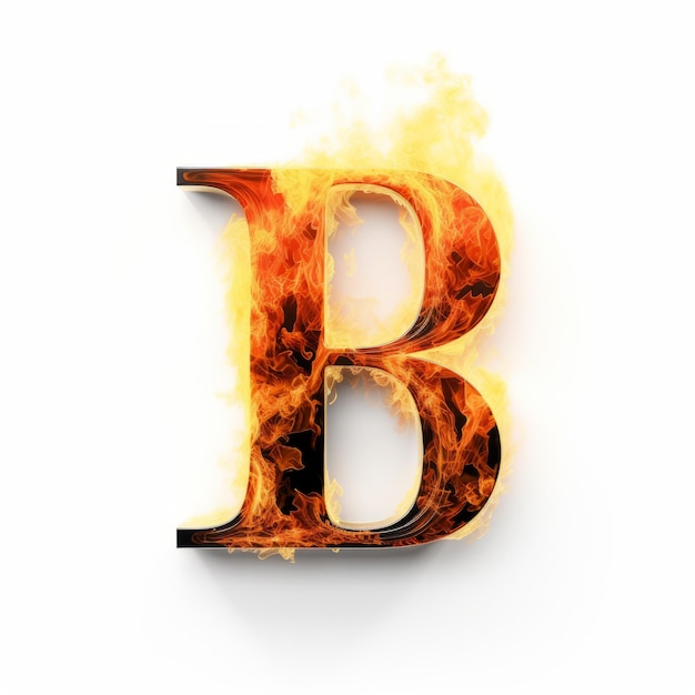 Flaming Letter B A Hyperbolic Explosion Of Pigmented Expression