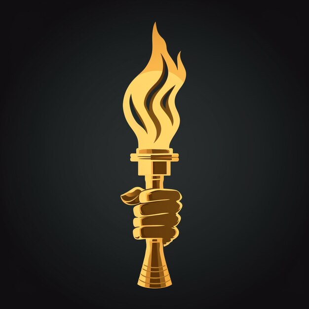 Photo flaming wooden torch