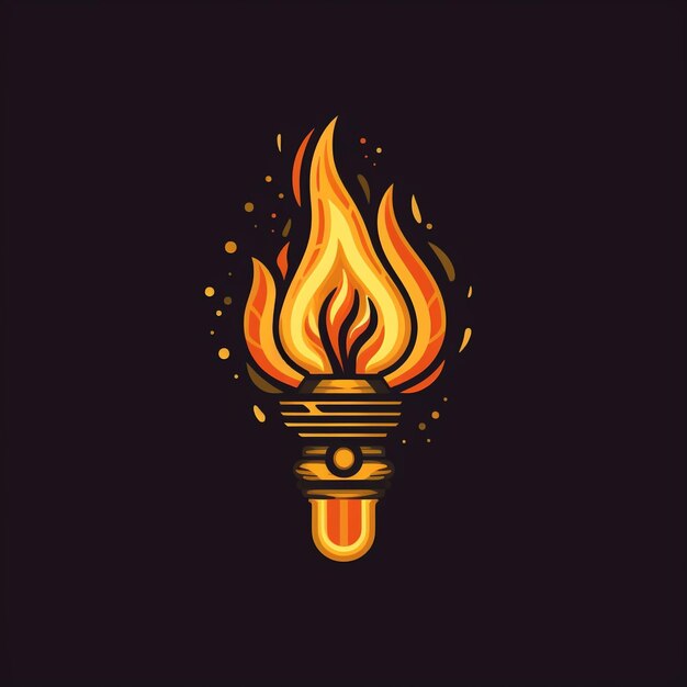 Photo flaming wooden torch