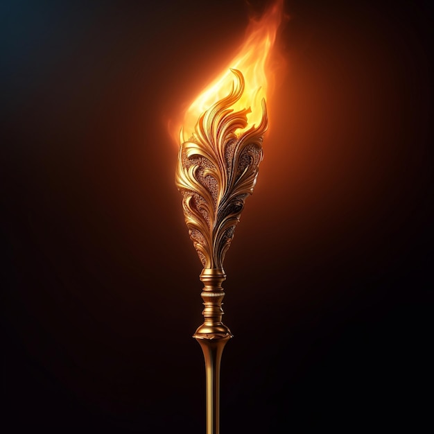 Пылающий деревянный факел