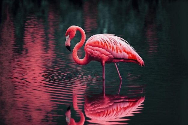 Flamingo alleen