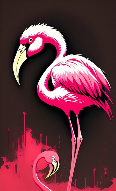 flamingo bird art