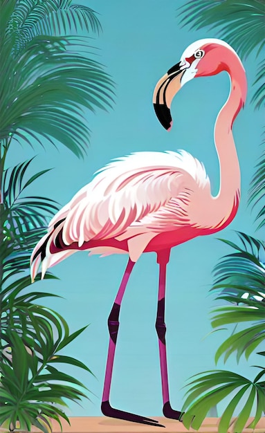 flamingo bird art