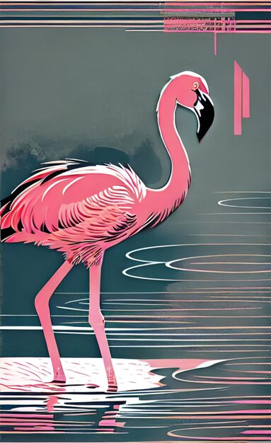 Photo flamingo bird art