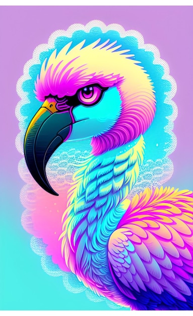 flamingo bird art