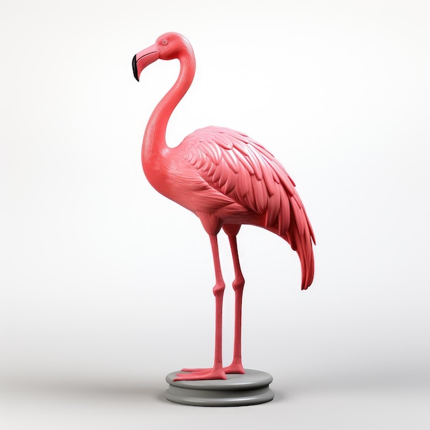 Photo flamingo bird sculpture high precision pink render
