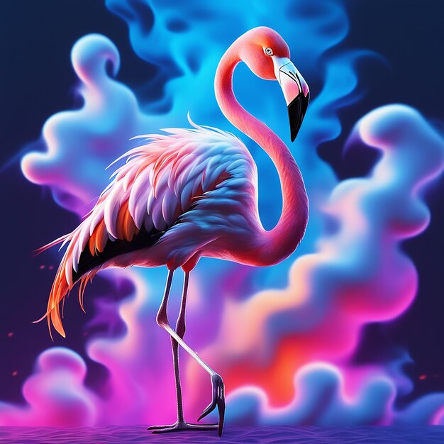 Photo a flamingo bird stand on the sky
