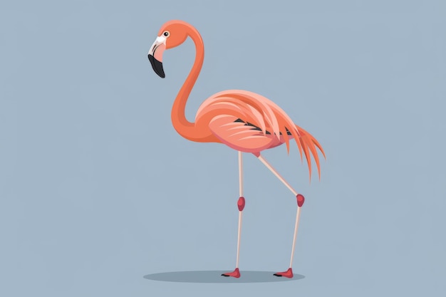 Photo flamingo cartoon flat icon illustration