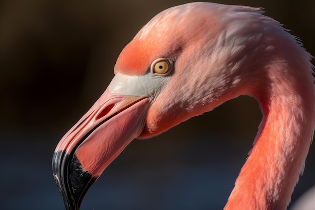 Flamingo closeup head Generate Ai