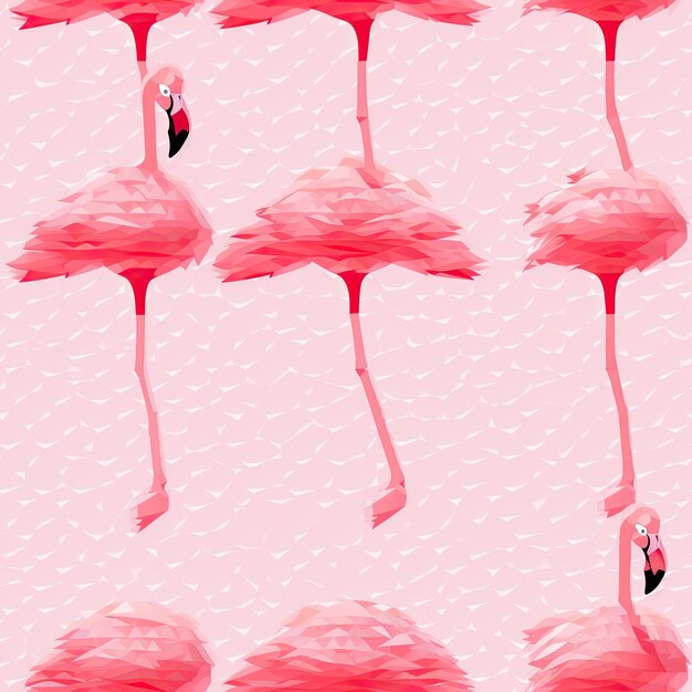 Photo flamingo exotic vibrant pixel pattern