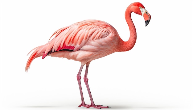 Flamingo Hoogte Vooraanzicht Studio Licht Geïsoleerd