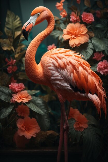 Flamingo moderne kunst decoratie voor het interieur