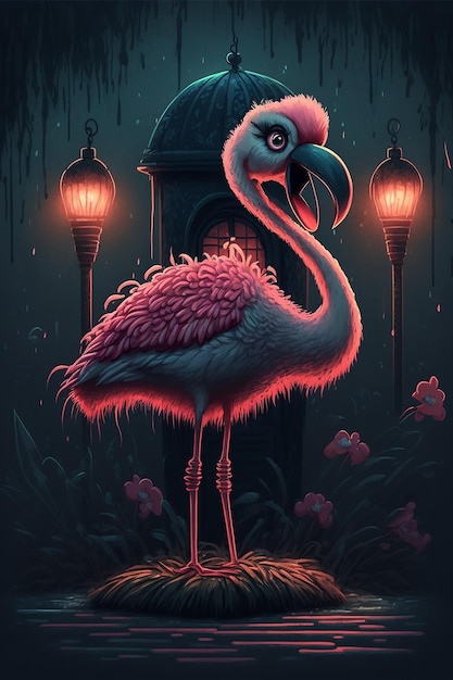 Flamingo on stage