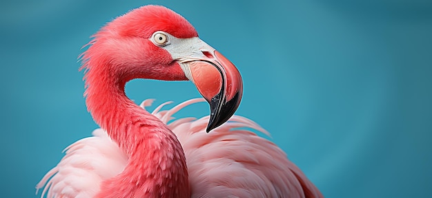 flamingo walking pink background