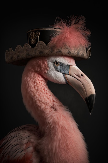 Фото Фламинго в историческом костюме