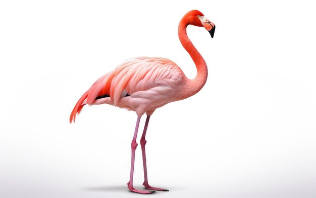 Flamingo on White Background