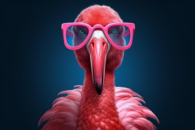 Flamingo with sunglasses AI generated