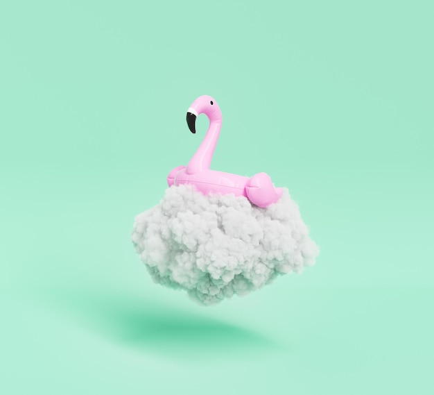 Flamingobuis op grijze wolk