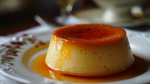 Flan a caramel custard sensation Gently yielding to the spoon a velvety texture and sweetness