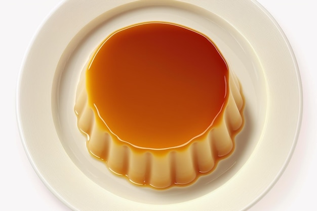 flan caramel geïsoleerd op witte achtergrond afbeelding afbeeldingen