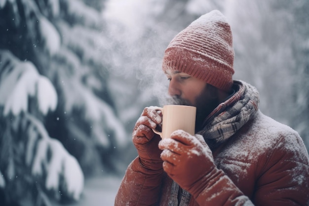 Flanel shirt man winterdrankjes Mannelijke textuur Genereer Ai