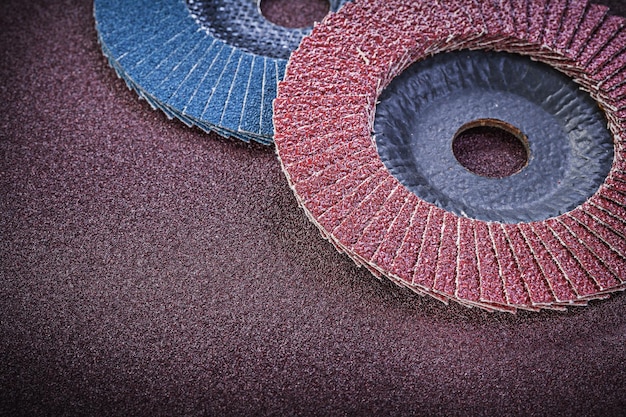 Flap grinding wheels on polishing paper abrasive materials.