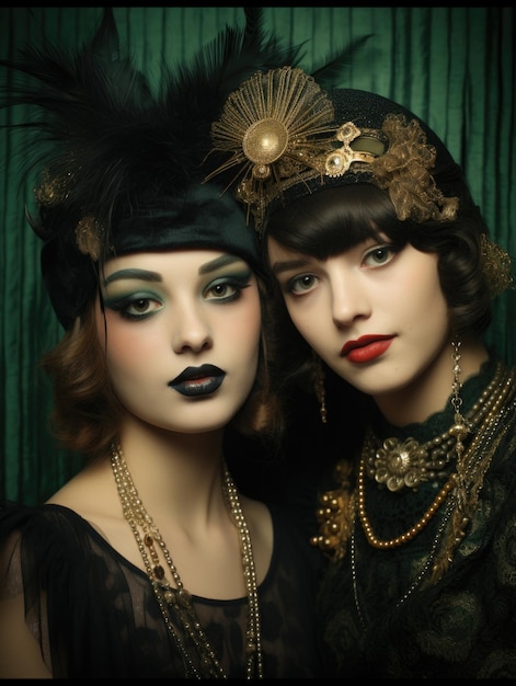 Flapper lifestyle kleding en culturele evolutie van de jaren twintig dertig en veertig het omarmen van het verbod jazz leeftijd elegantie en de gedurfde geest van een tijdperk in mode nachtleven en sociale transformatie