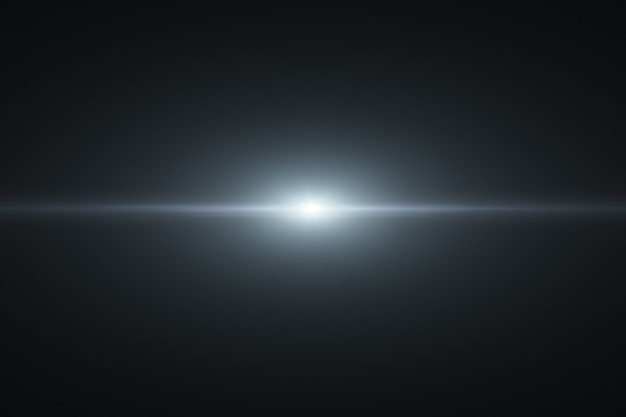 Flare de lente digital em quadro horizontal de fundo preto