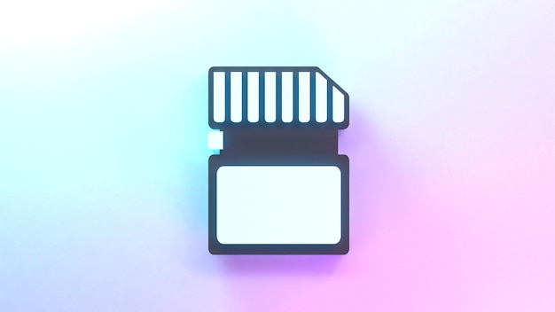 Flash card icon 3d render illustration