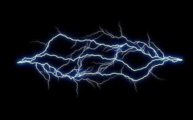 Photo flash of electric bolt lightning strikes electric storm electric lighting effect abstract techno and power industry backgrounds