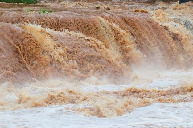 Flash flood fast water come through Flash flood The impact of global warming 