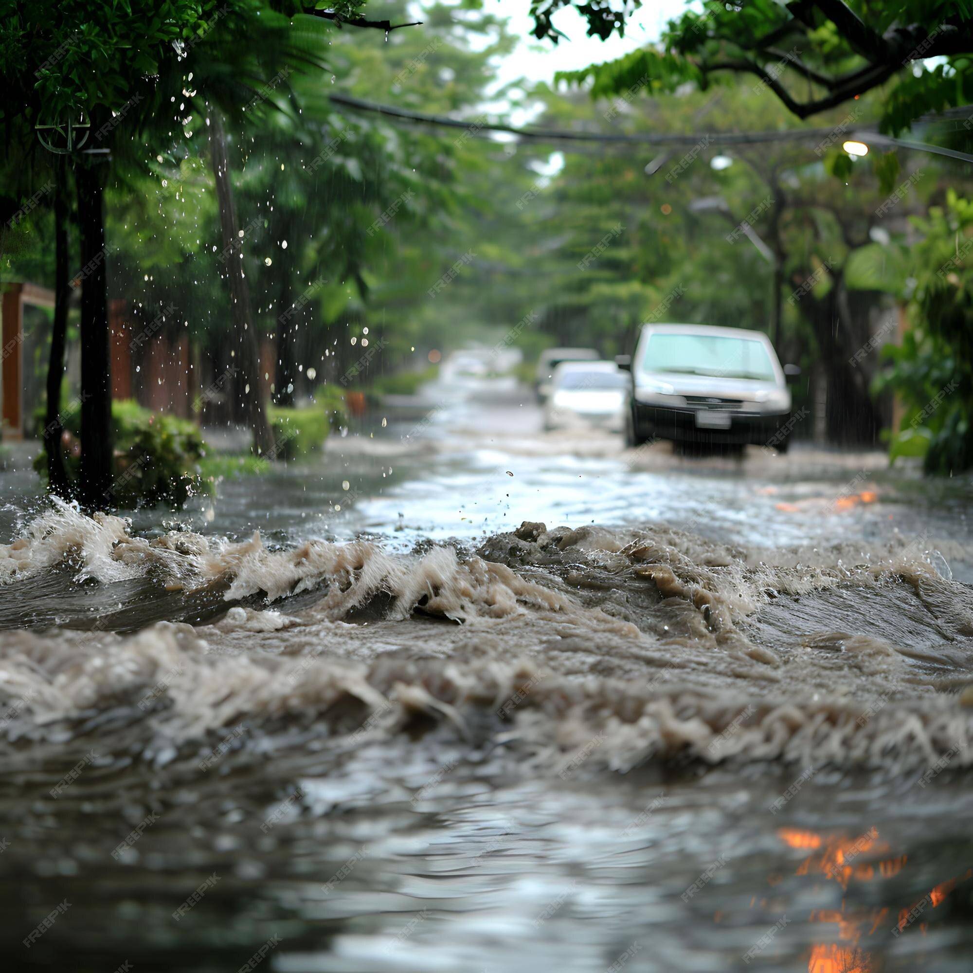 Premium Photo  Flash flood sudden deluge climates unpredictable fury