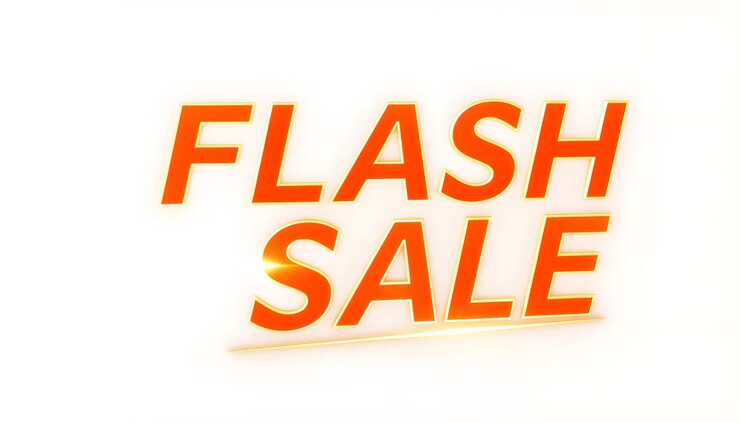 Photo flash sale isolated with white highlights