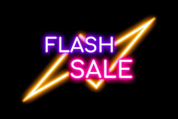 Фото Неоновый баннер flash sale.