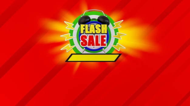 Foto flash sale woordposter of bannersjabloon voor campagne promoten op websites sociale media 3d render