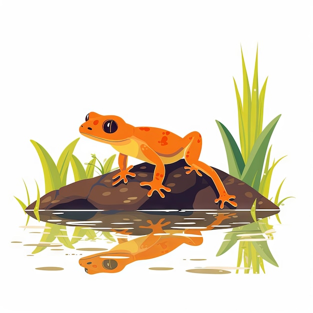 Flat 2D illustration of a cute animal