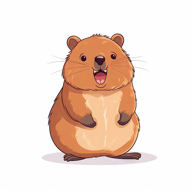 Flat 2D illustration of a cute animal