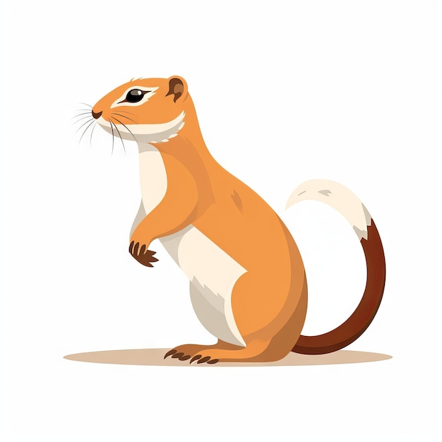 Flat 2D illustration of a cute animal