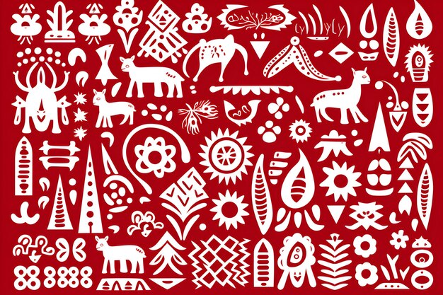 Photo flat african pattern design background