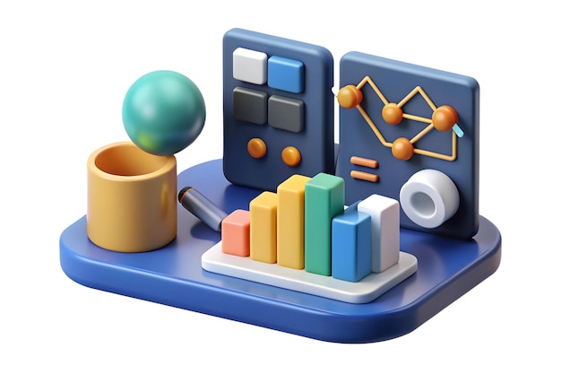 flat ai powered predictive analytics vector concept with data graphs and algorithmic patterns mode