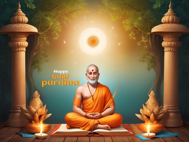 flat background for guru purnima