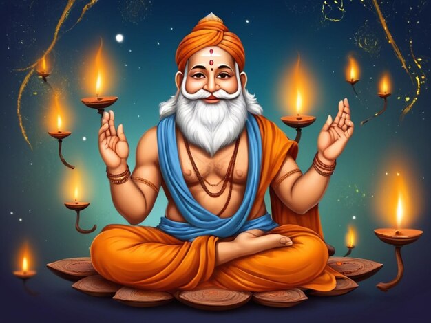 Photo flat background for guru purnima